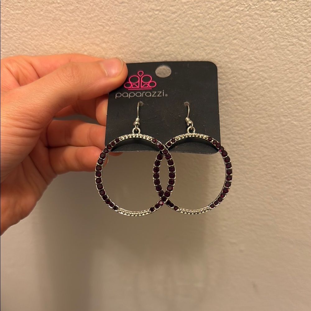 Paparazzi Silver and Red Gothic Vampire Hoop Earrings